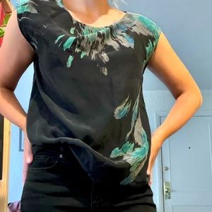 Kenneth Cole blouse with painterly pops of color.